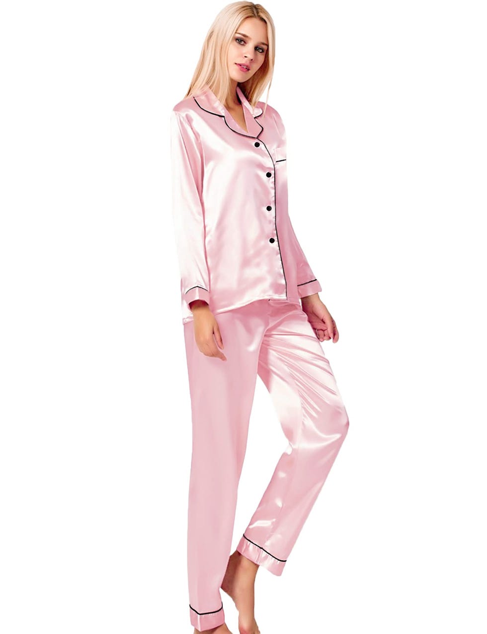 Long Sleeve Satin Pajamas 
