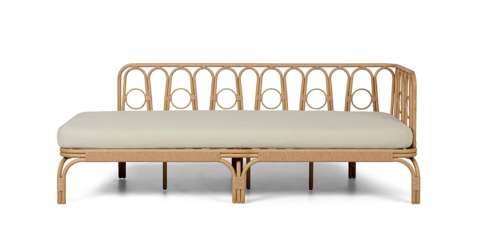 Amarillo Dravite Ivory Chaise Lounge