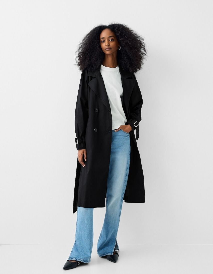 Buy black outlet trench coat