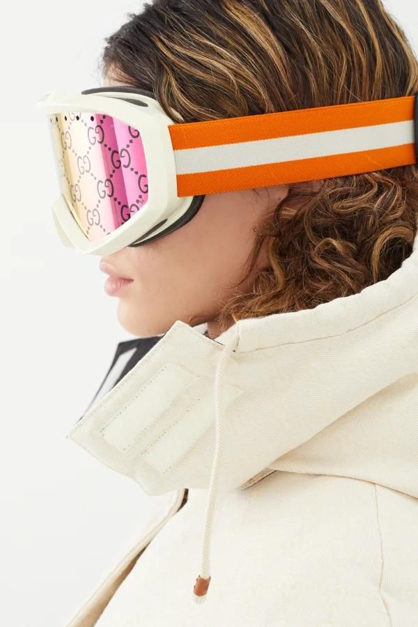 Logo-print ski goggles