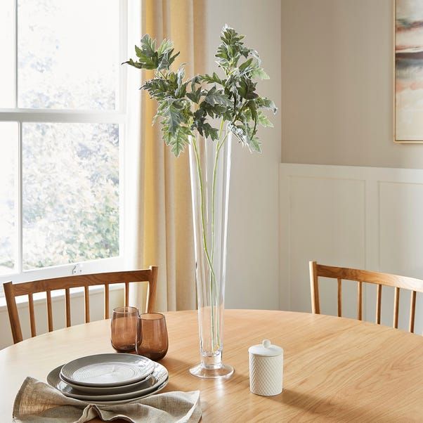 Clear Tall Footed Glass Vase