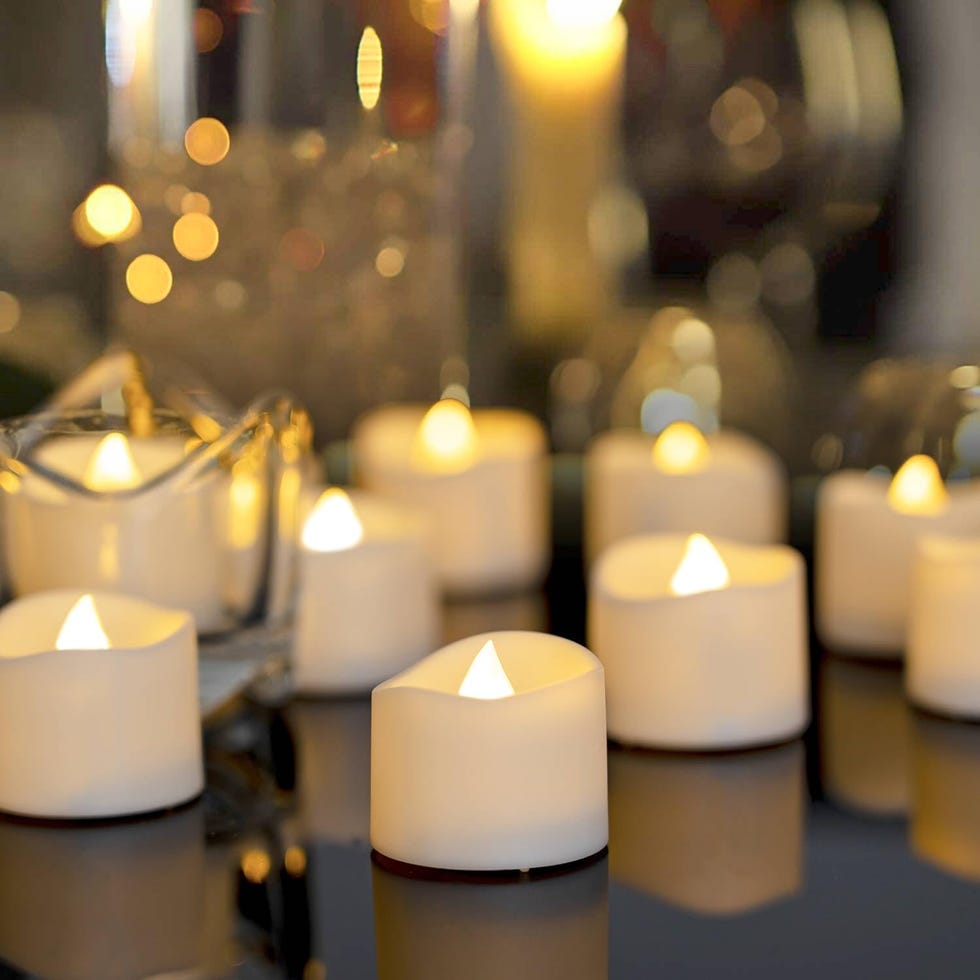 Pack of 48 flickering flameless tealight candles Pack of 48 flickering flameless tealight candles
