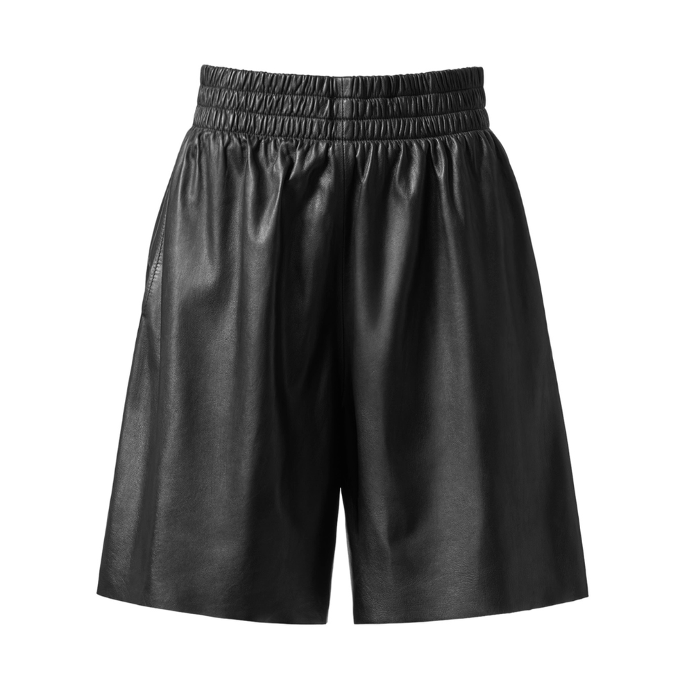 H&M Studio leren pull-on shorts