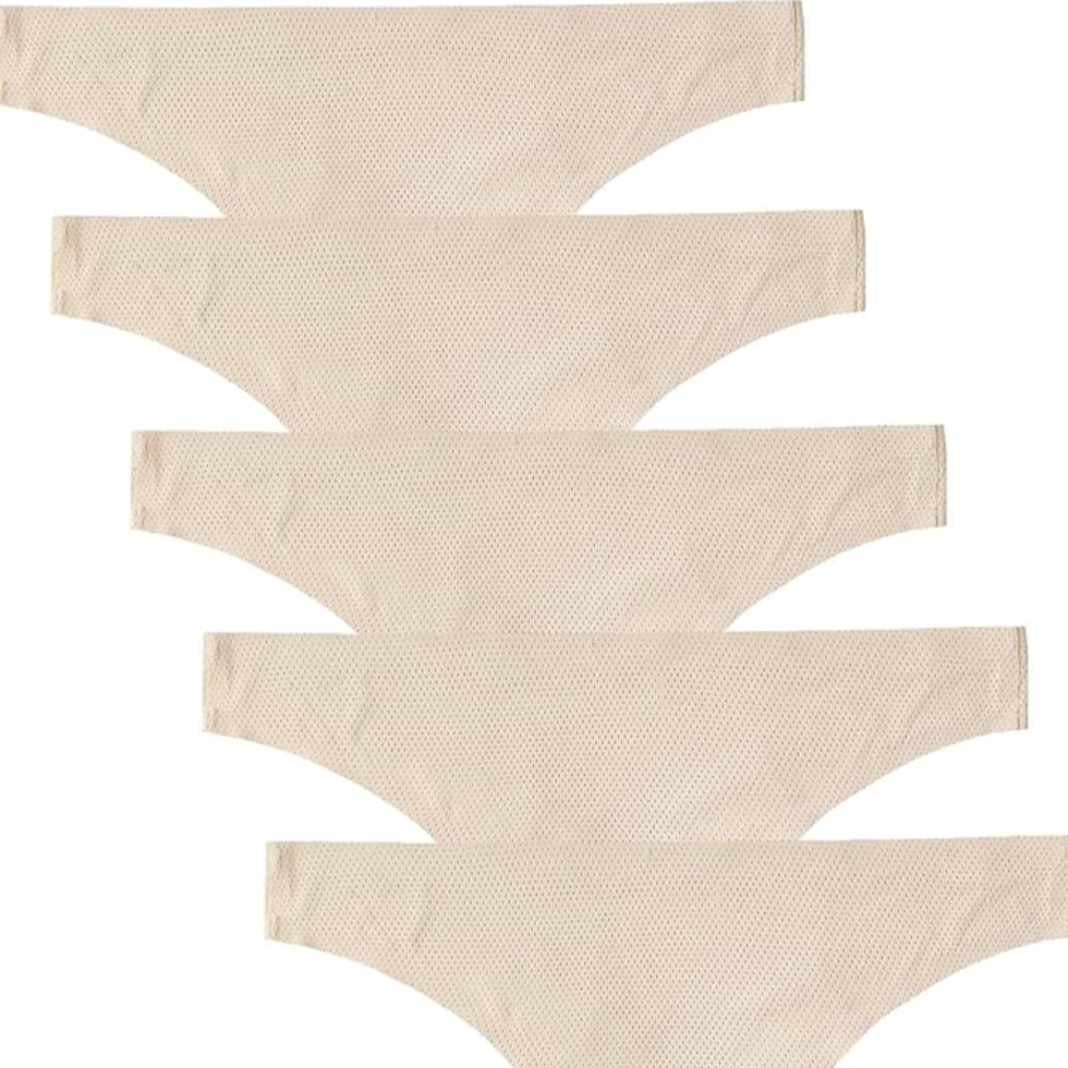 Under Armour Pure Stretch 3 pack seamless thongs in beige