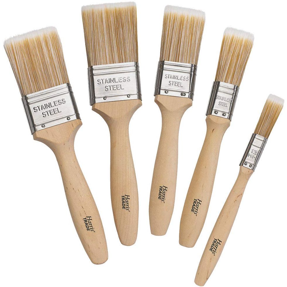5 x Harris Fine Tip Professional Trade Quality Paint Brush Set 100% Tapered Filaments