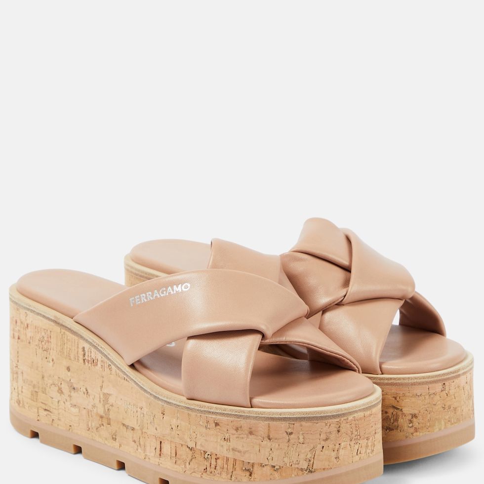 Engracia Leather Wedge Mules