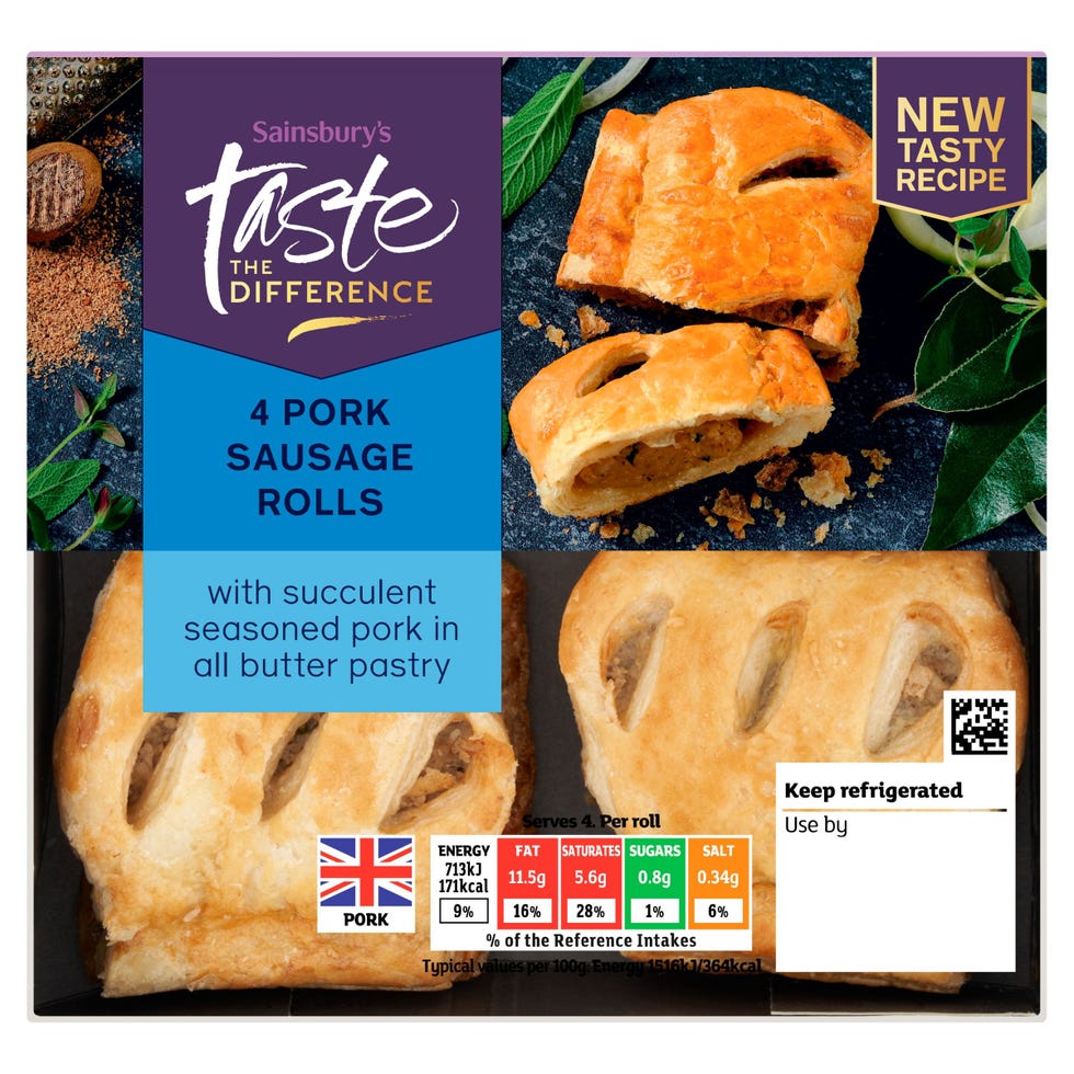 Sainsbury's Taste the Difference Pork Sausage Rolls x4 188g