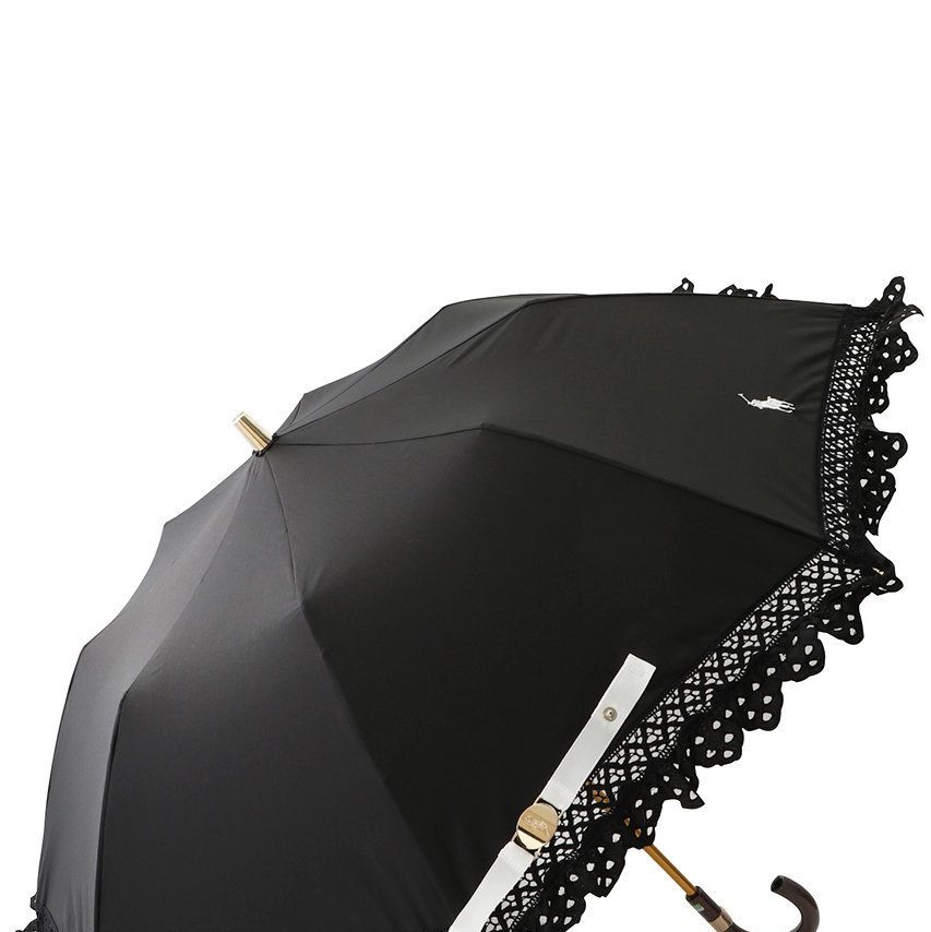晴雨兼用エンブロイダリーフリル楽折傘