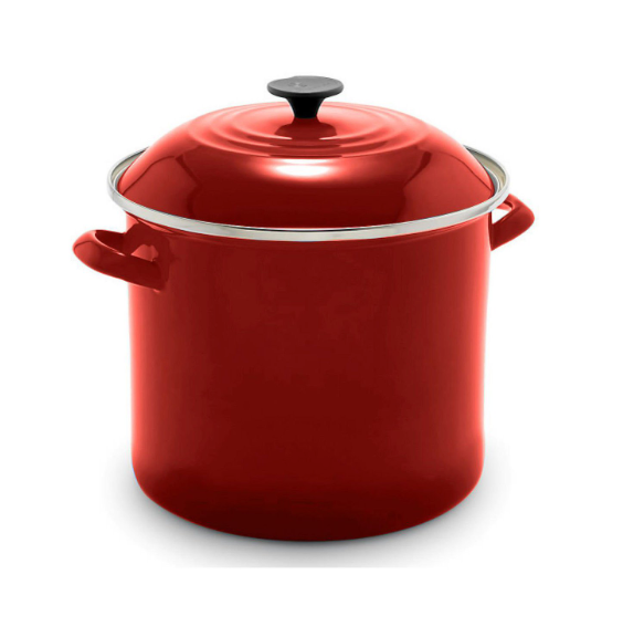 Enamel-on-Steel 8-Quart Covered Stockpot
