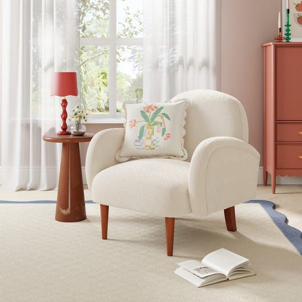 Bodie Chunky Boucle Curved Accent Chair