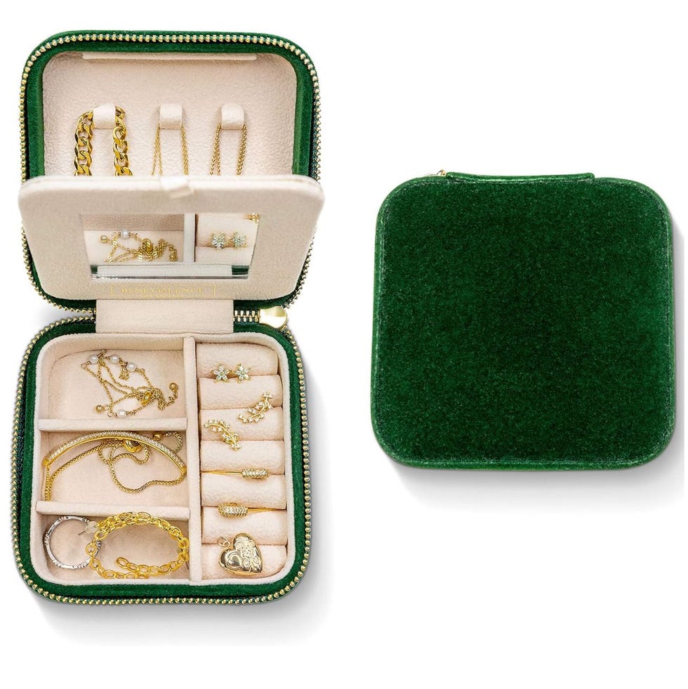 Velvet Travel Jewelry Box Organizer