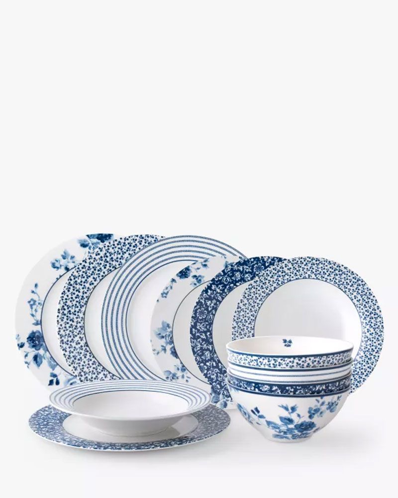 Blueprint Collectables Dinnerware Set, 12-Piece, Blue/White