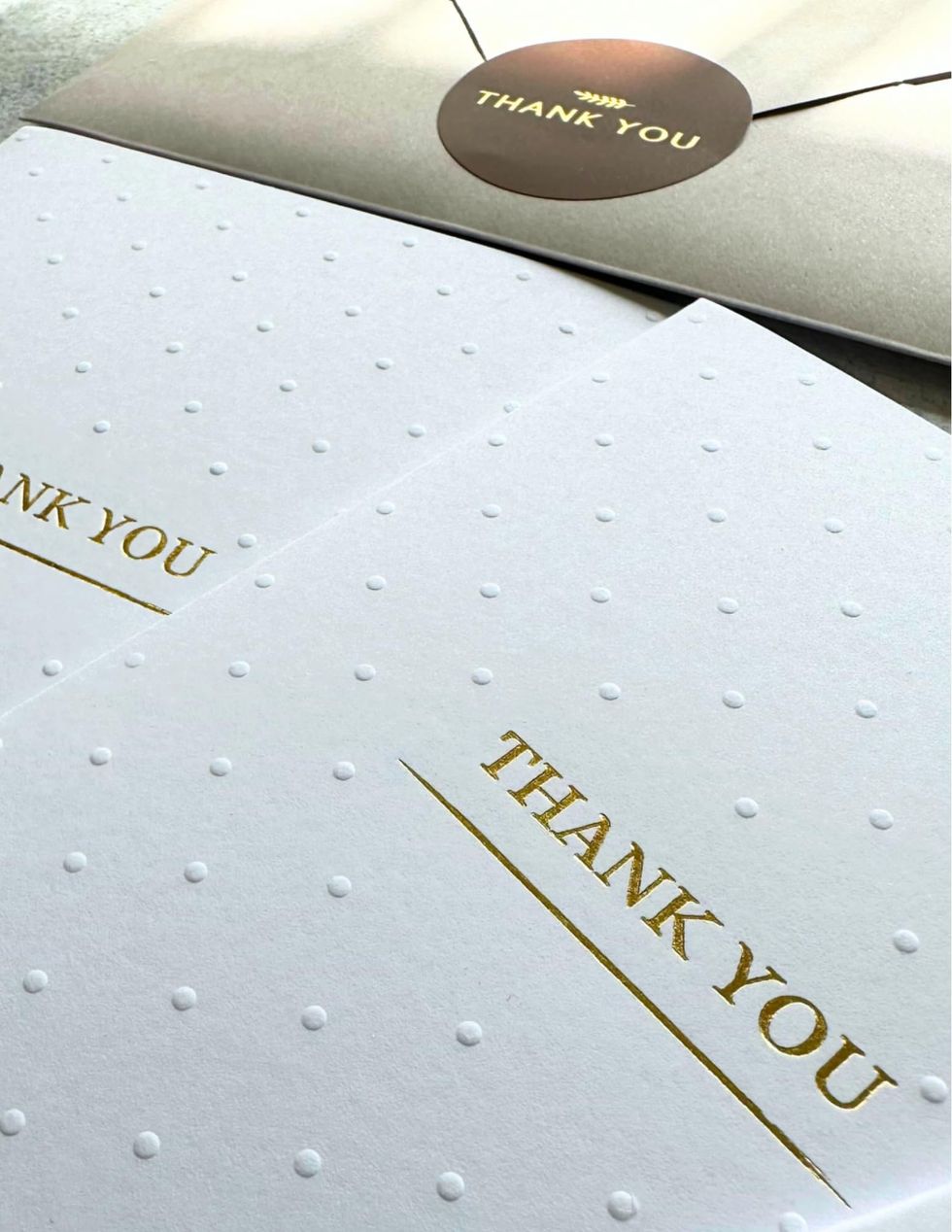 White Dotted Thank You Card