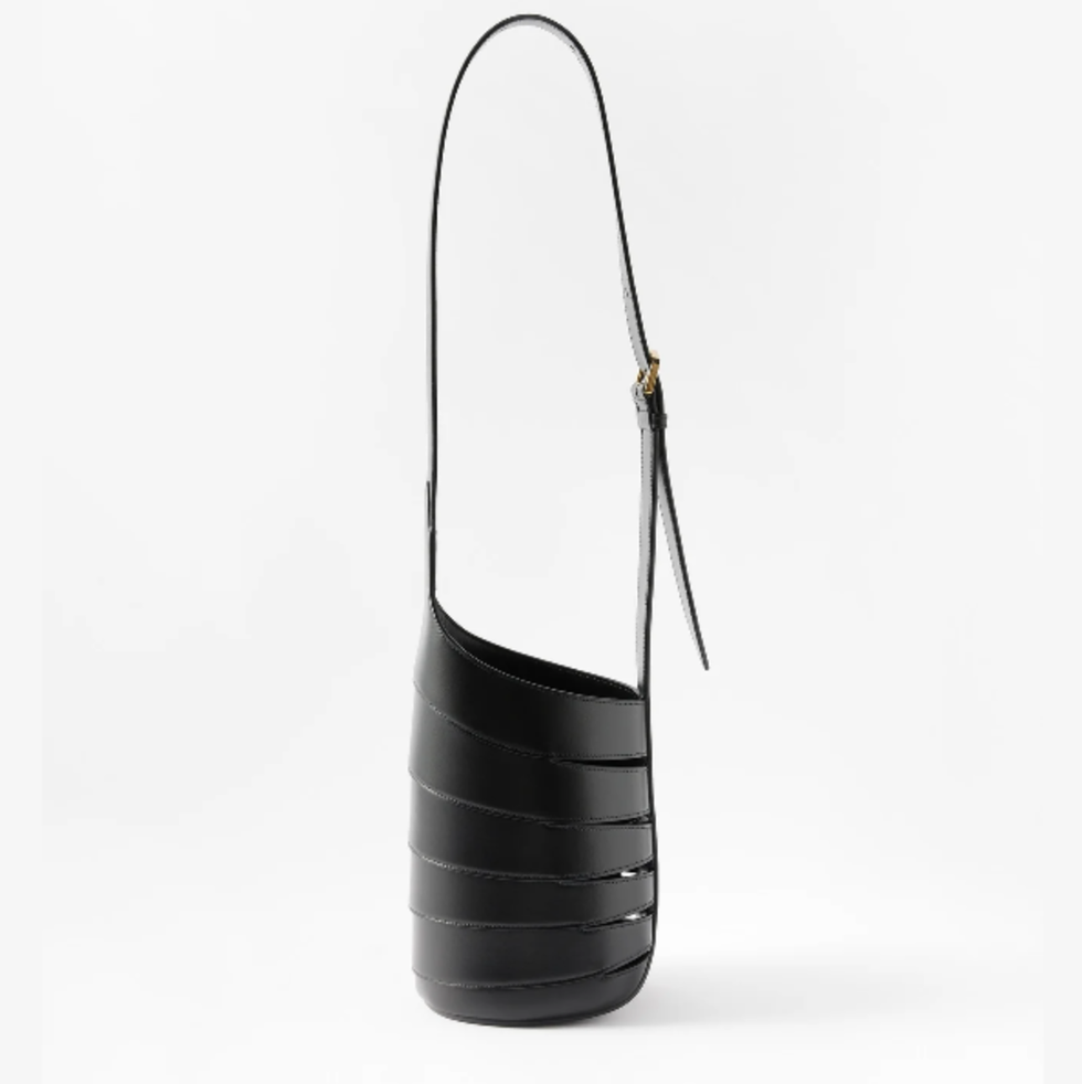 Babel Small Cutout Leather Cross-Body Bucket Bag