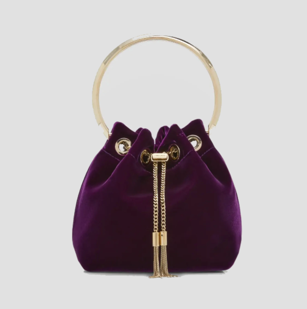 Bon Bon Velvet Drawstring Bucket Bag