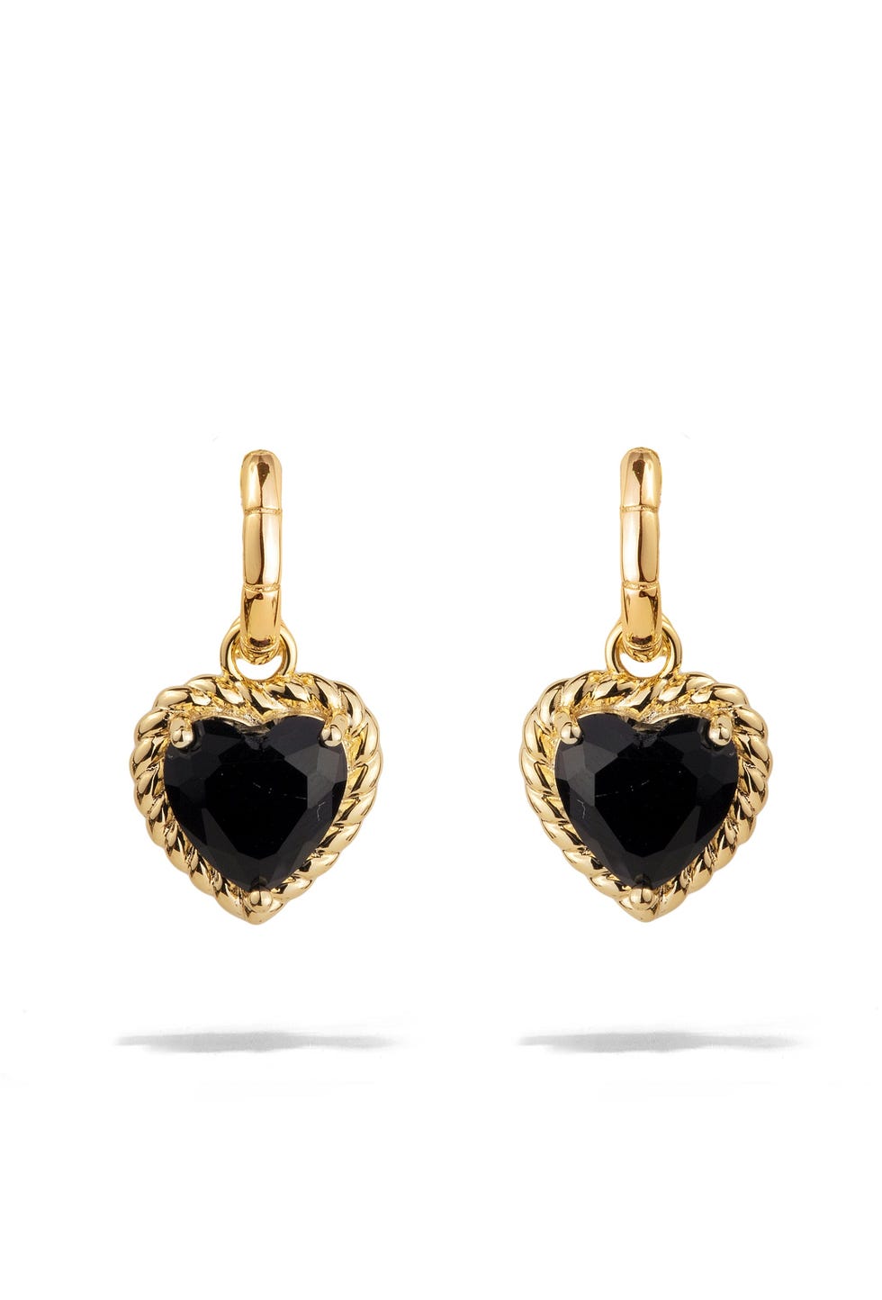 Vintage Black Heart Earrings