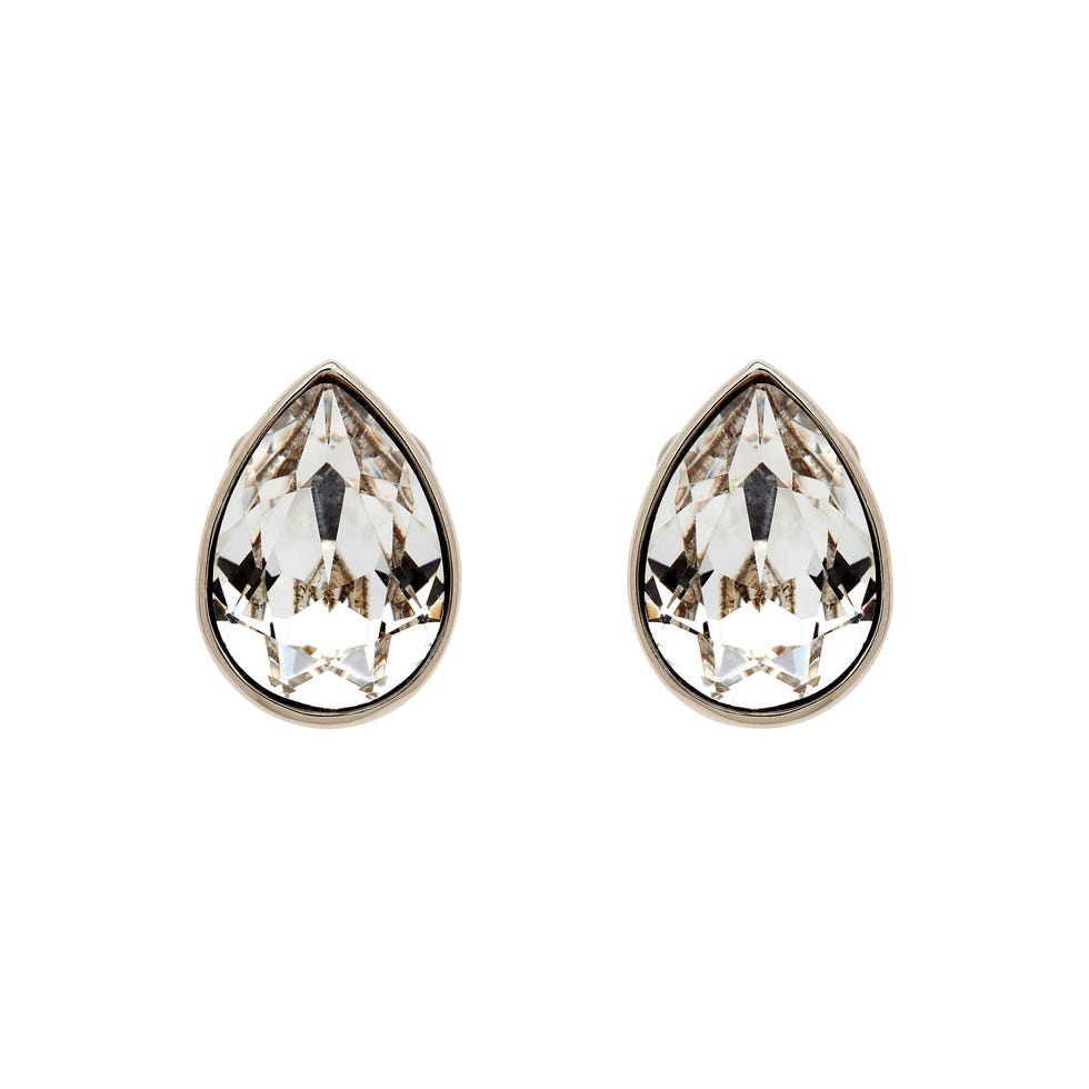 Platinum Statement Crystal Clip Earrings
