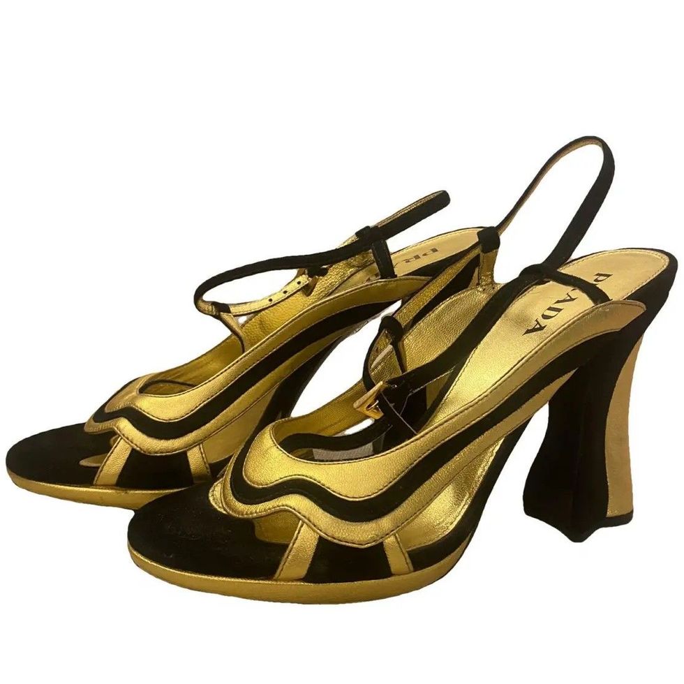 Prada Gold Sandals