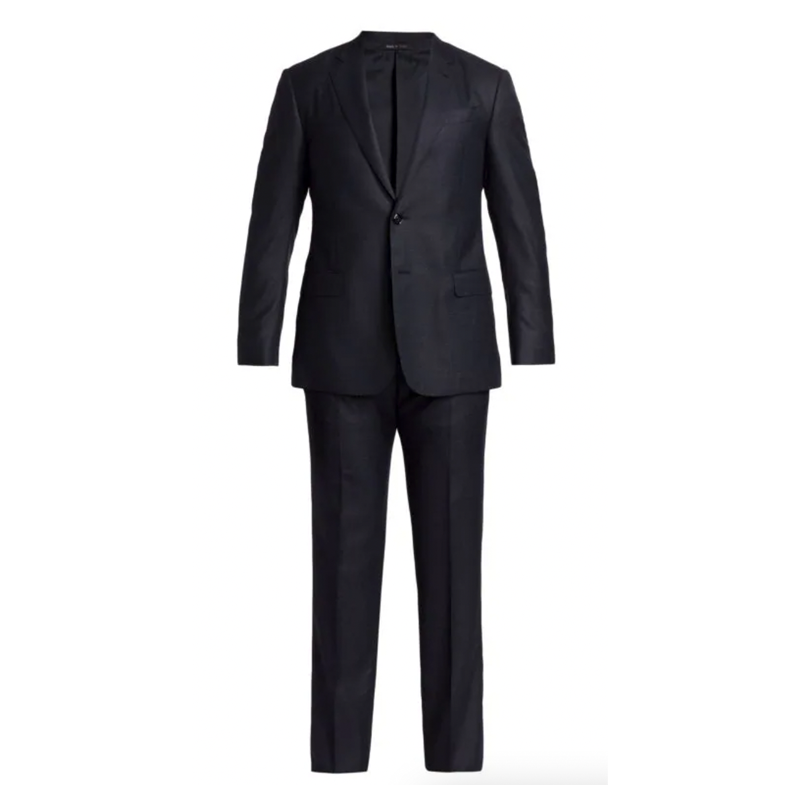 Micro Check Print Virgin Wool Suit