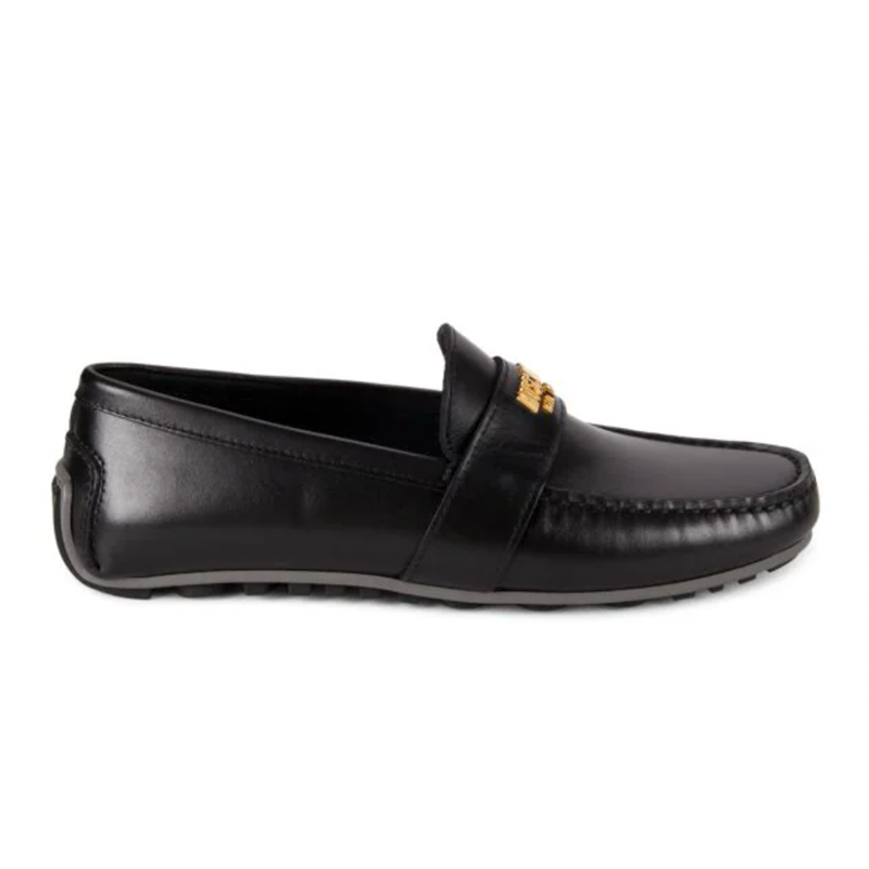 Logo Leather Driving Loafers