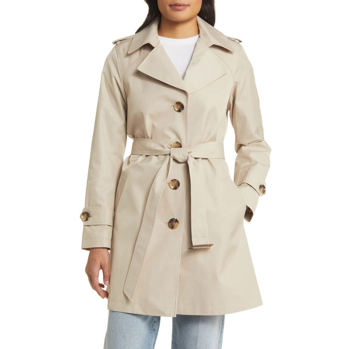 Womens hooded cheap mac coat