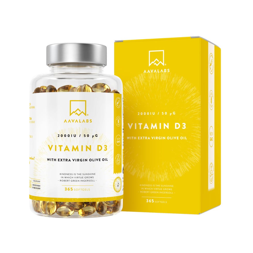 Vitamina D3 2000 UI [Fornitura di 1 Anno] - Integratore Vitamina D 2000 UI con Olio EVO per assorbimento ottimale - Non OGM - Contribuisce alla funzione ossea, muscolare e immunitaria - 365 Capsule