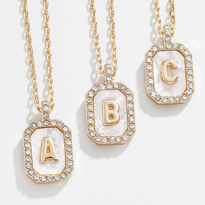 Gold & Mother of Pearl Initial Necklace