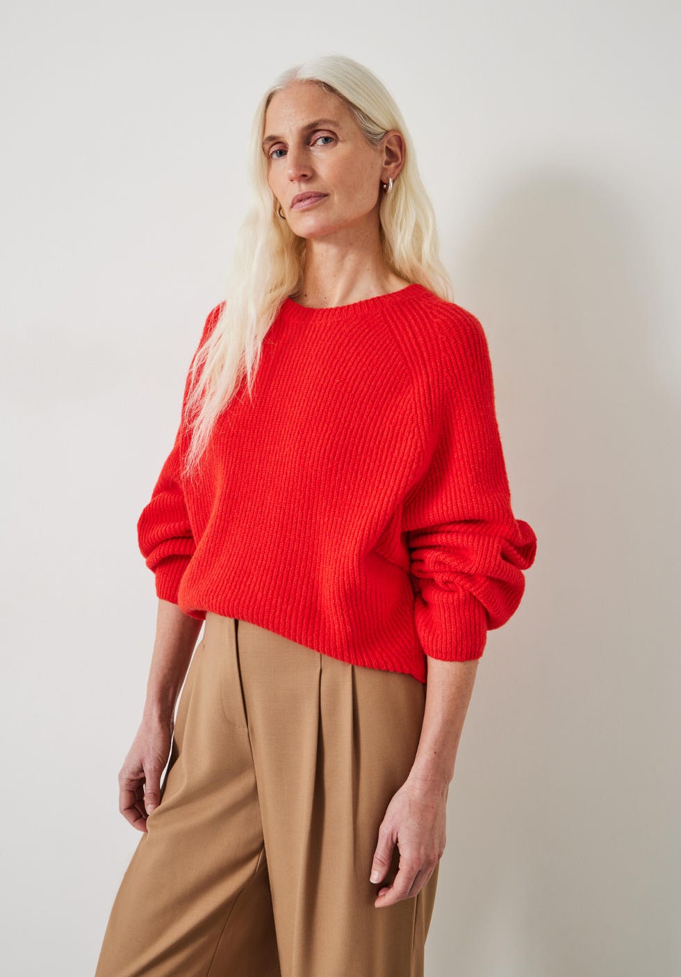 Tamar Deep Raglan Ribbed Knitted Crew Jumper