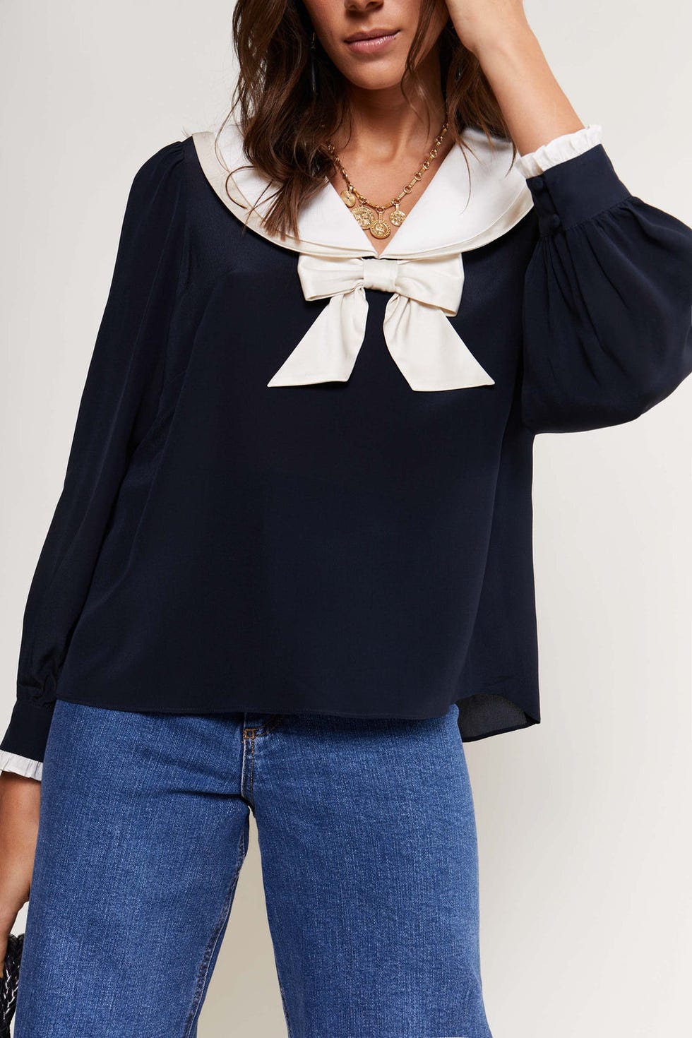 Eimer Bow-Collar Silk Top, £185