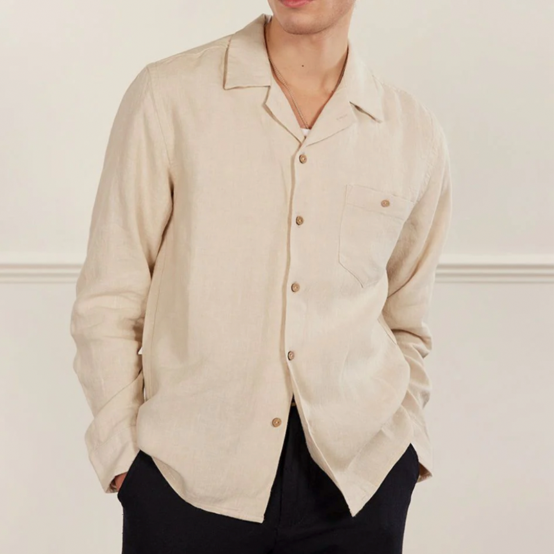 Long Sleeve Cuban Linen Shirt