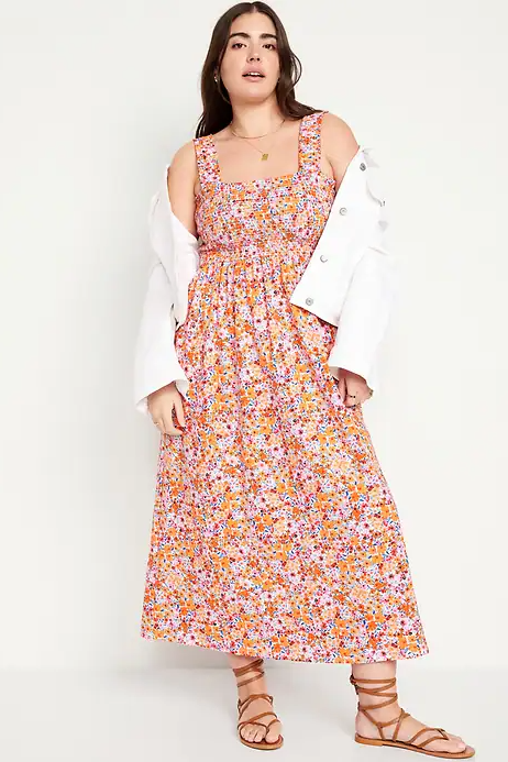 YOURS Plus Size Black & Orange Floral Print Wrap Maxi Dress
