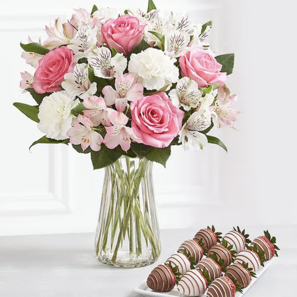 Deliciously Decadent Cherished Blooms & Drizzled Strawberries