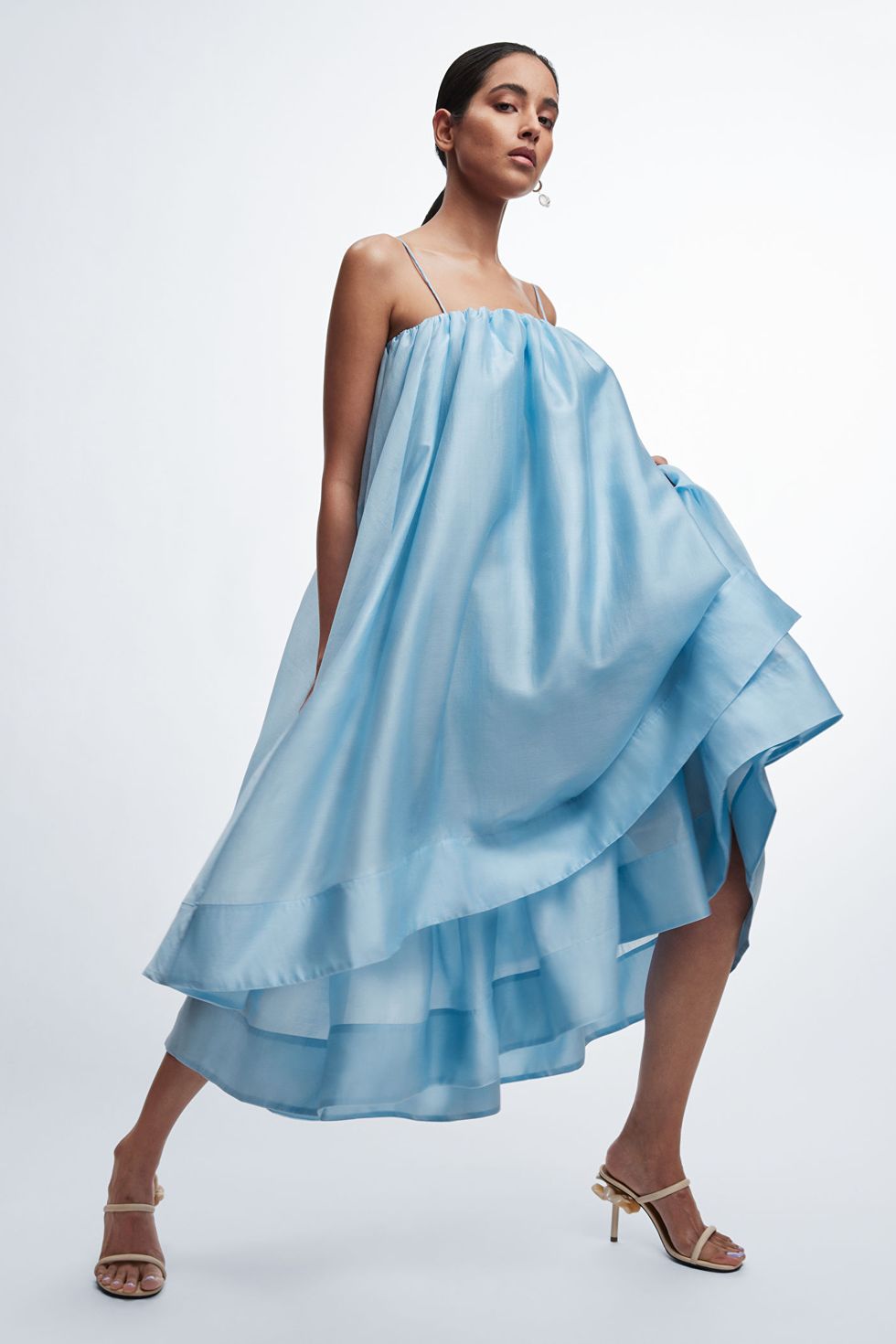 Risk It All Blue Cami Cowl Neck Asymmetric Hem Midi Dress – Club L London -  USA
