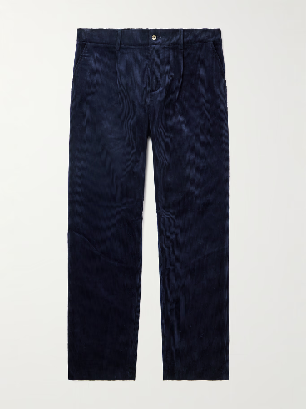 Pleated Straight-Leg Cotton-Corduroy Suit Trousers