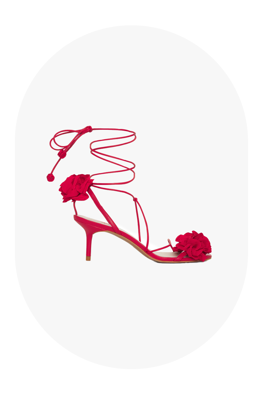 Rosette lace-up heels