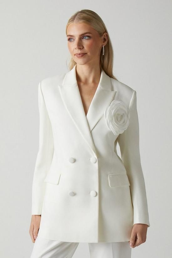 Corsage double breasted bridal blazer