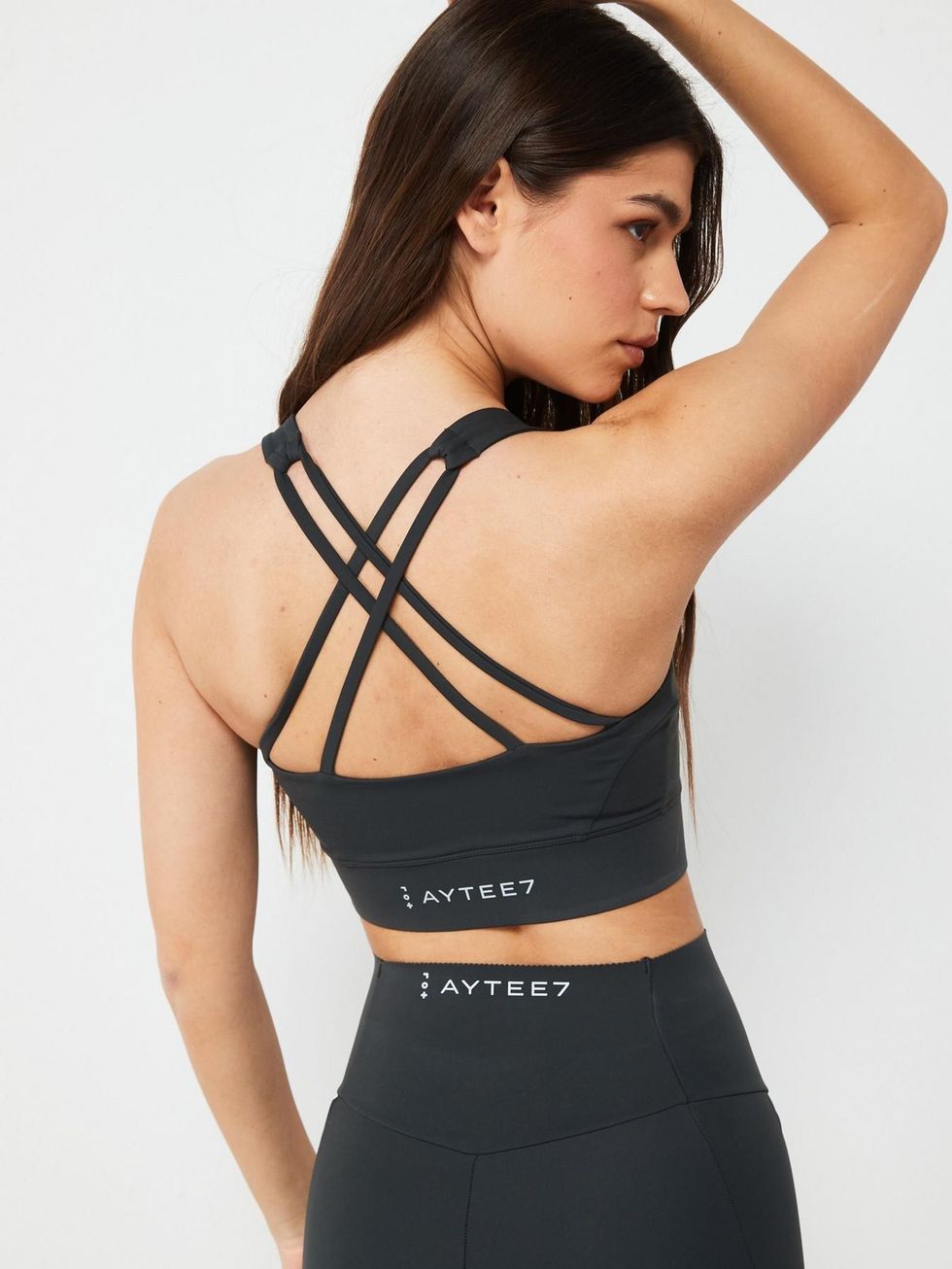 Performance Sports Bra With Strappy Back - Charcoal