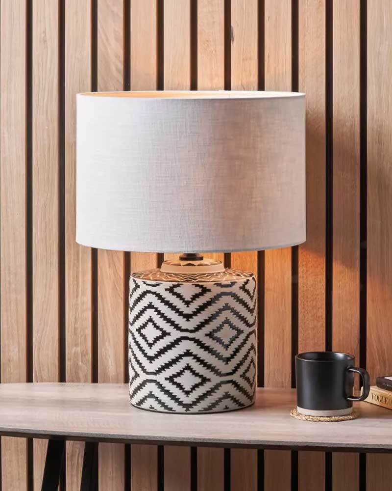 Pacific Lifestyle Chirala Ceramic Table Lamp Black/White
