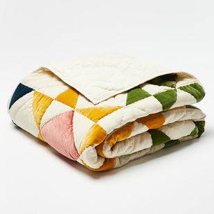 Patchwork Multicolour Velvet Bedspread