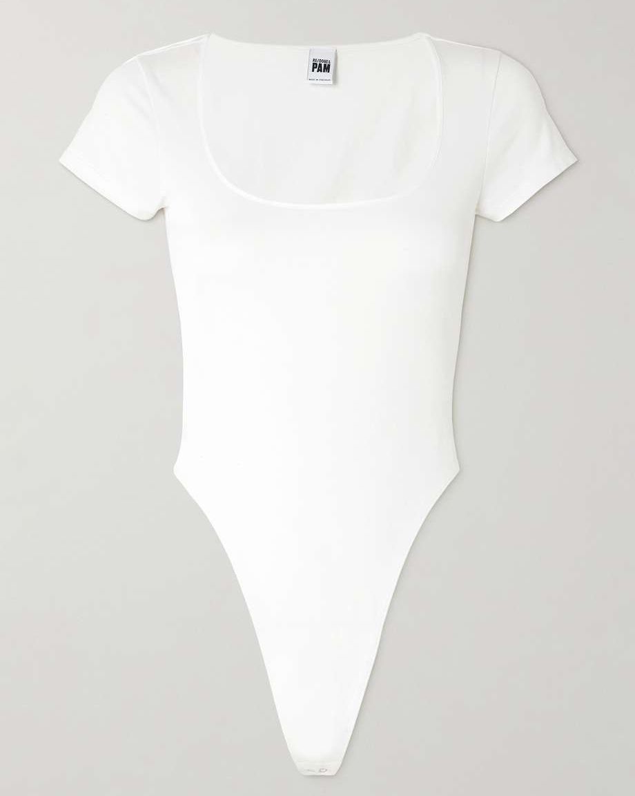 + NET SUSTAIN + Pamela Anderson stretch organic cotton-jersey bodysuit