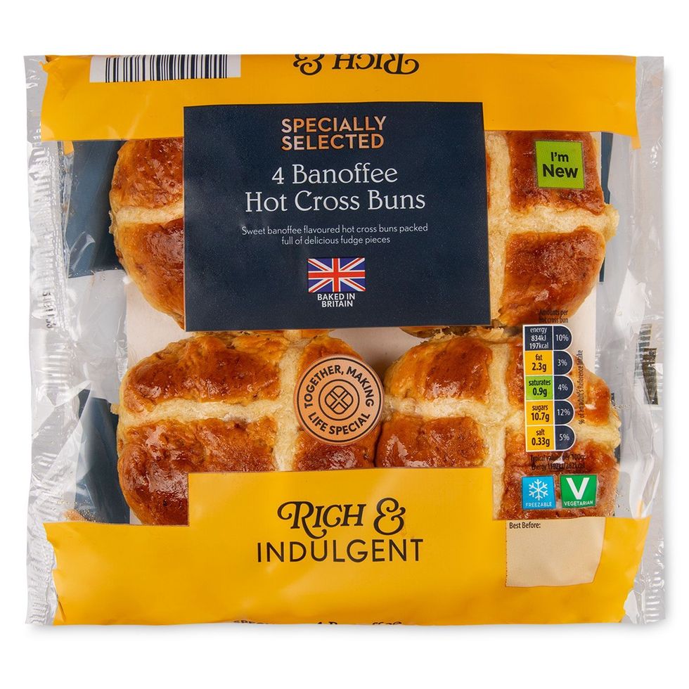 Aldi Specially Selected Banoffee Hot Cross Buns