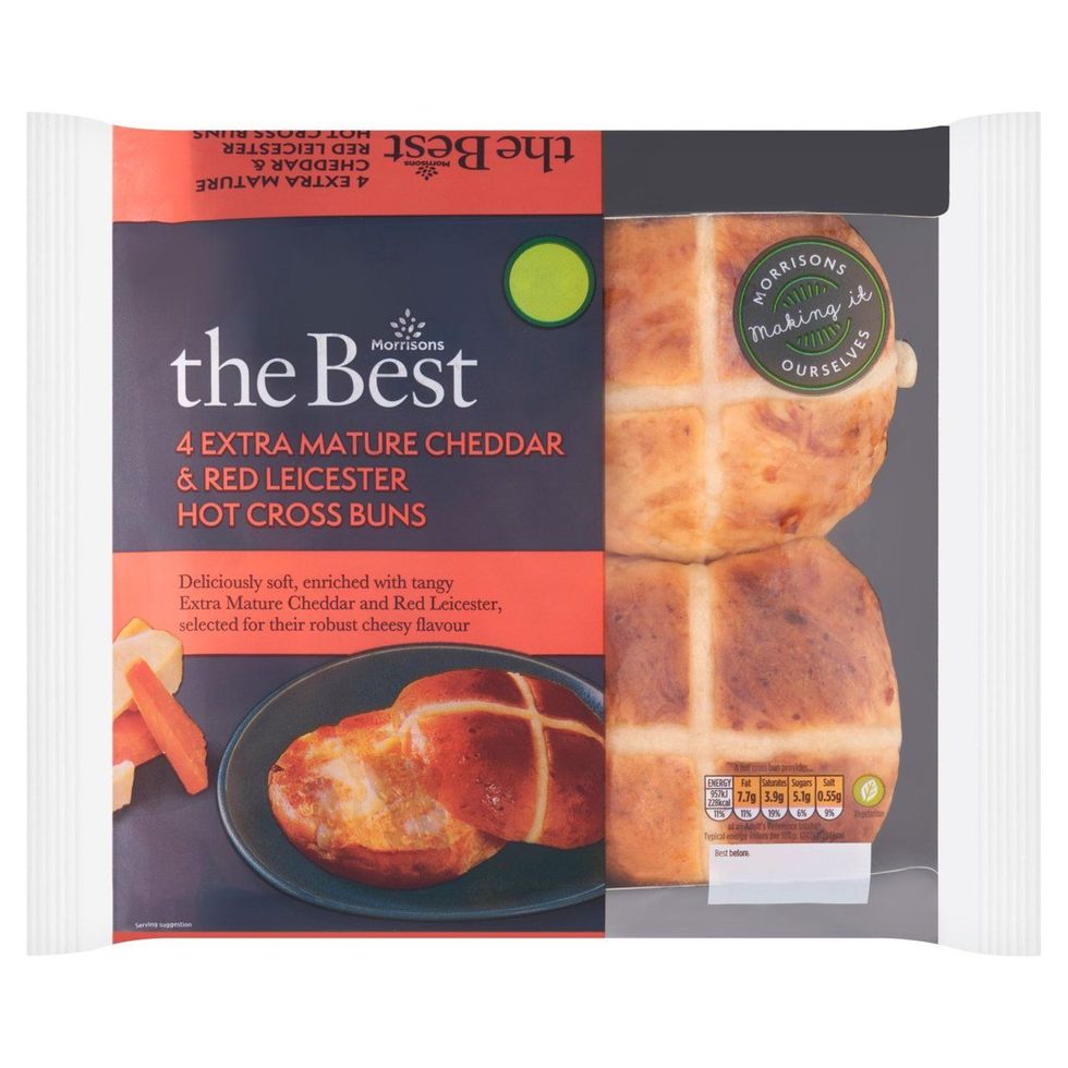 Morrisons The Best Extra Mature Cheddar & Red Leicester Hot Cross Buns 