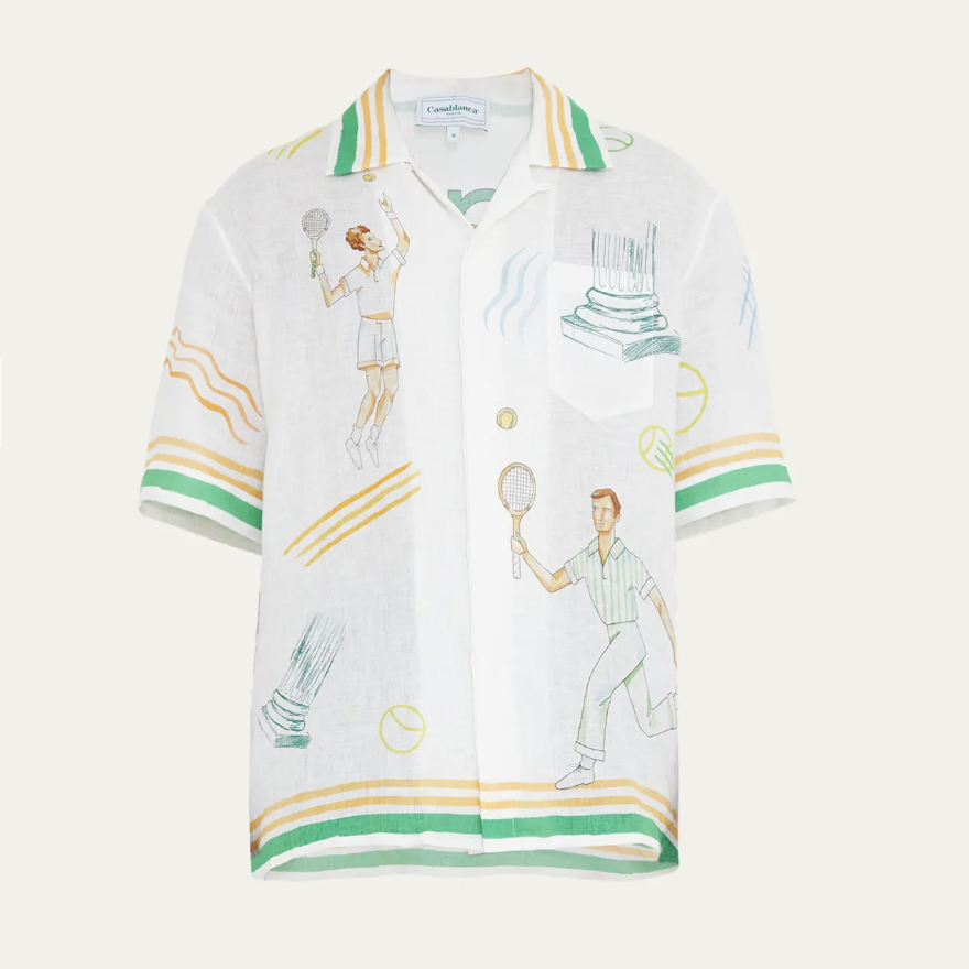 Tennis Players Linen Camp Shirt