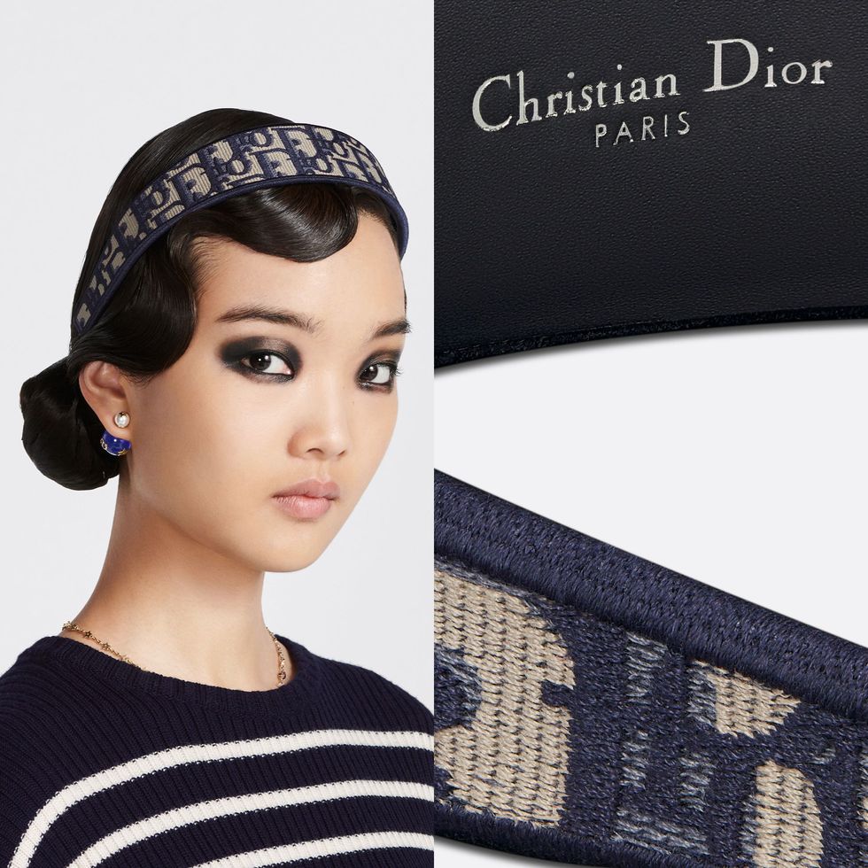 精品髮飾推薦#10：Dior Oblique Dior Band海軍藍髮箍