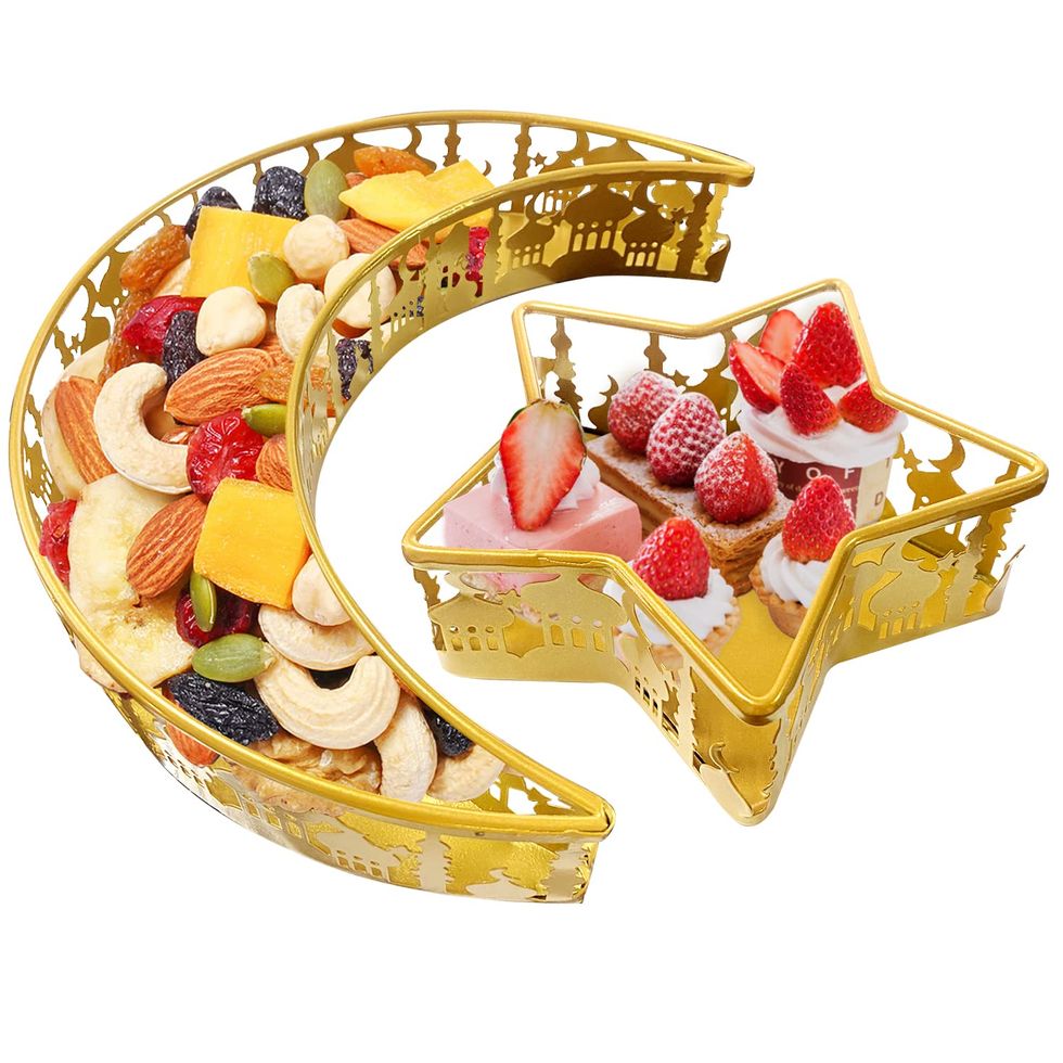     Moon and star shaped gold tray