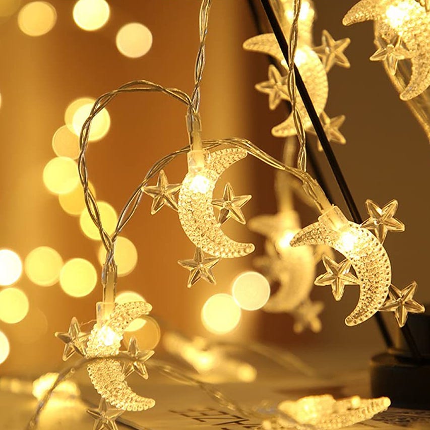 Crescent moon and star fairy lights Crescent moon and star fairy lights