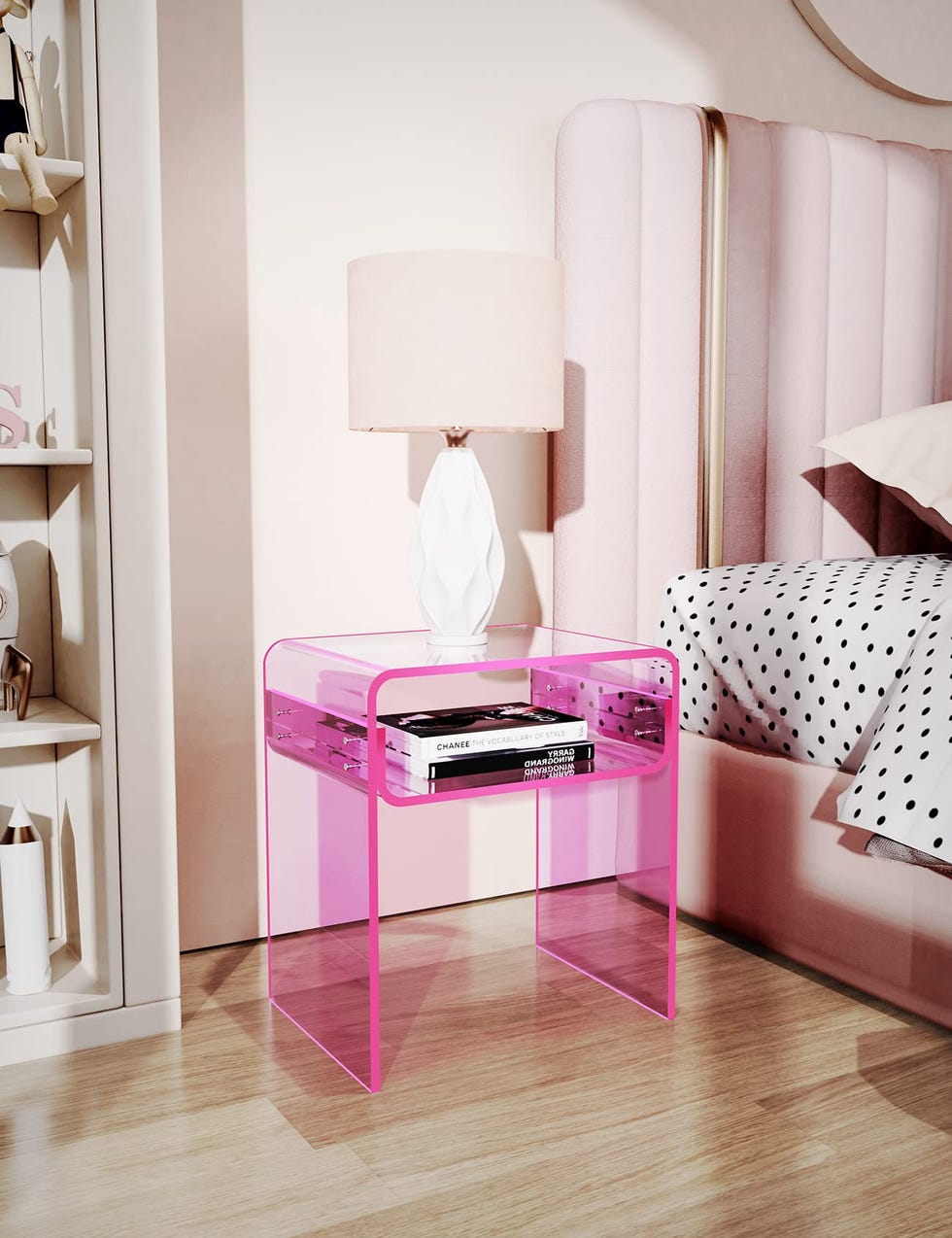 Clear Acrylic 2-Tier Nightstand