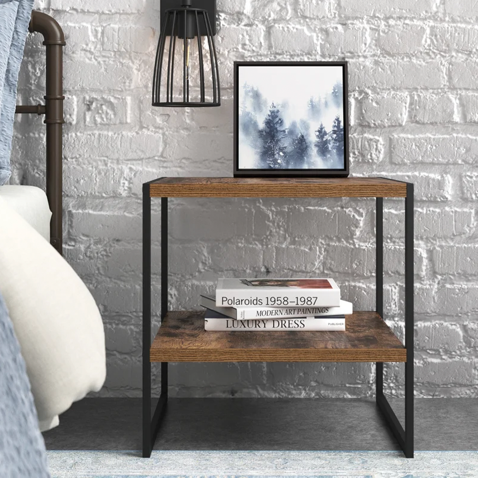 2-Tier Wooden Nightstand