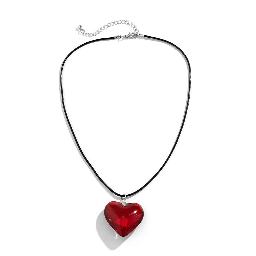 Red Glass Heart Necklace