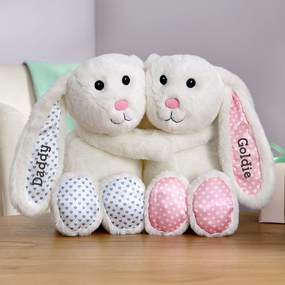 Personalized Hugging Plush Bunnies